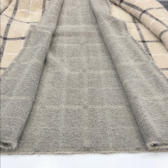 Cyrus Longline Sweater Coat | Cream & Brown Windowpane Plaid | Size 1X - Picture 12 of 13